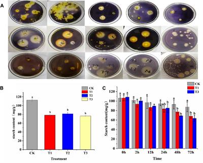 Screening, identification, and mechanism analysis of starch-degrading bacteria during curing process in tobacco leaf